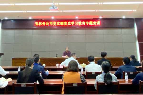 中小擔保領(lǐng)導(dǎo)赴玉林分公司講授黨課